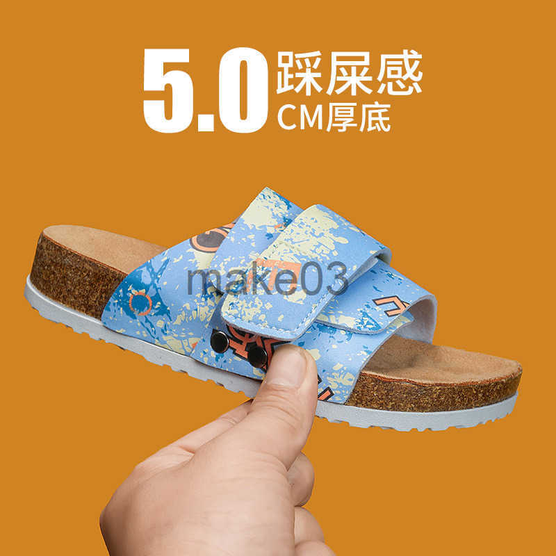 2025 Spring/Summer New Beach Cork Sandals for Children Boys and Girls One Word Shoes Boken Shoes Flip flops Trendy J250403