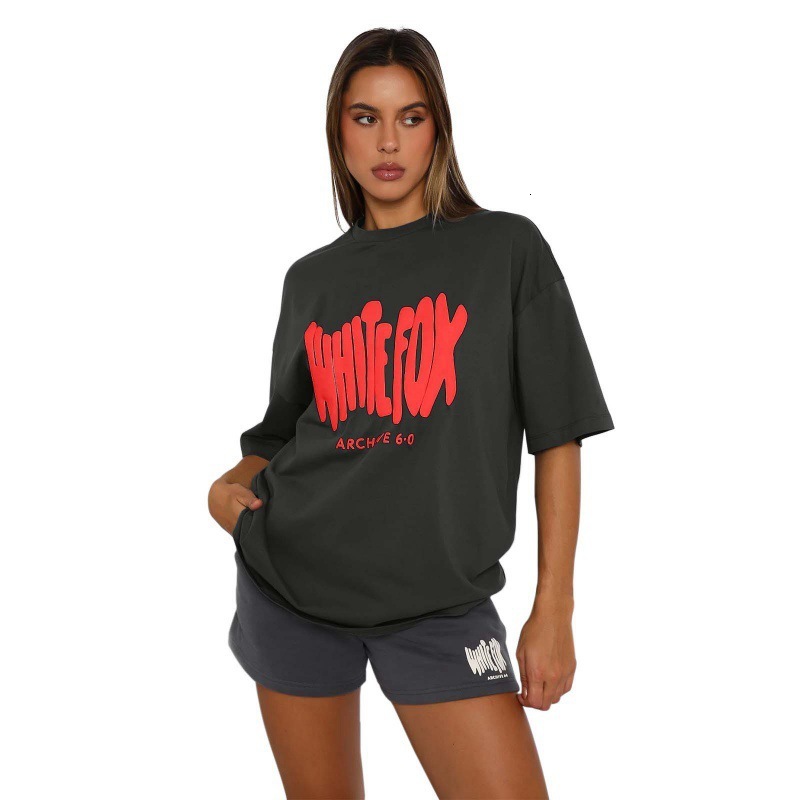 2025 Large Loose Printed Fashion Women's Round Neck Casual T-shirt Top