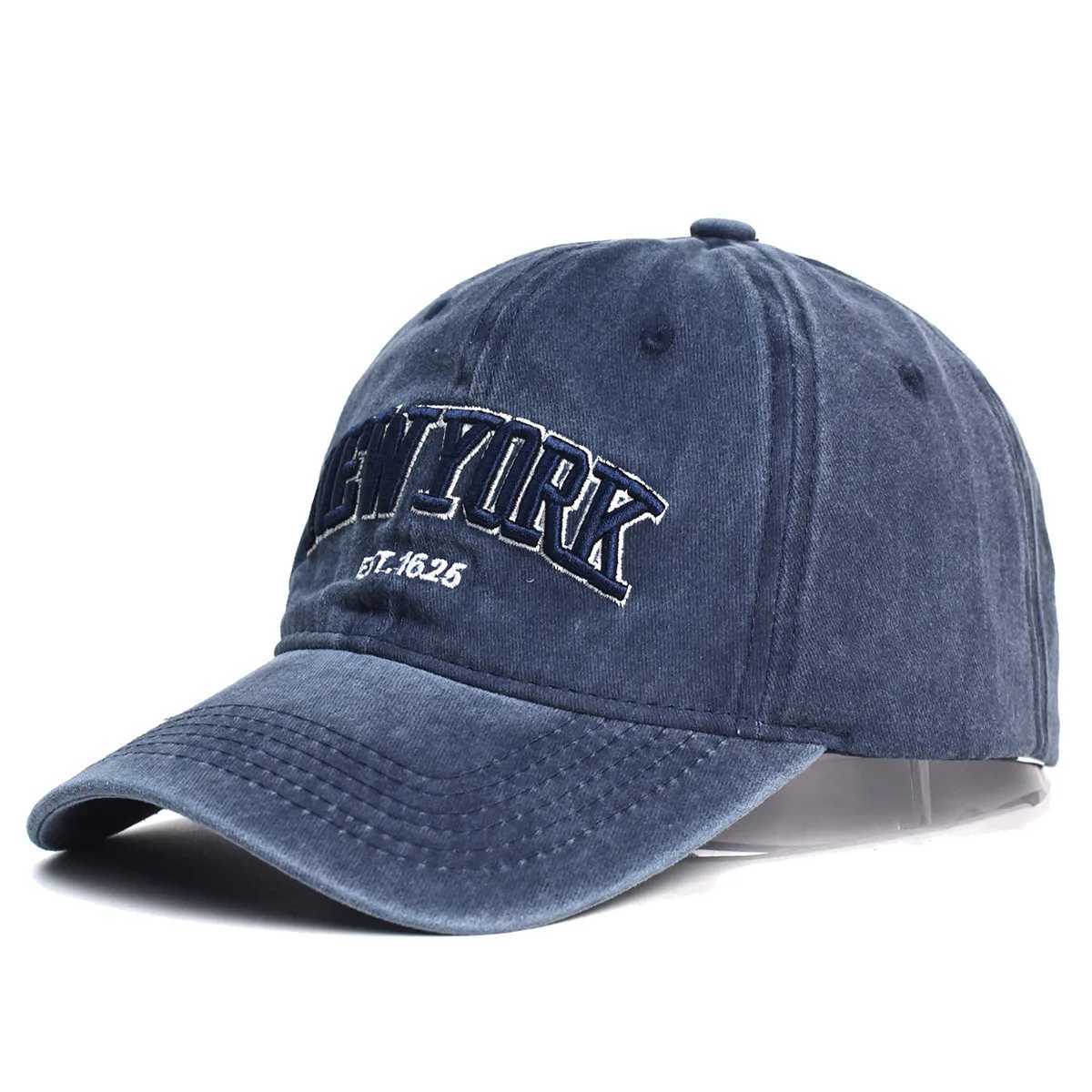 New York mens cotton washed hat womens Gorras snap cap baseball cap sun protection hat Casquette Dad hat outdoor hat Y250403