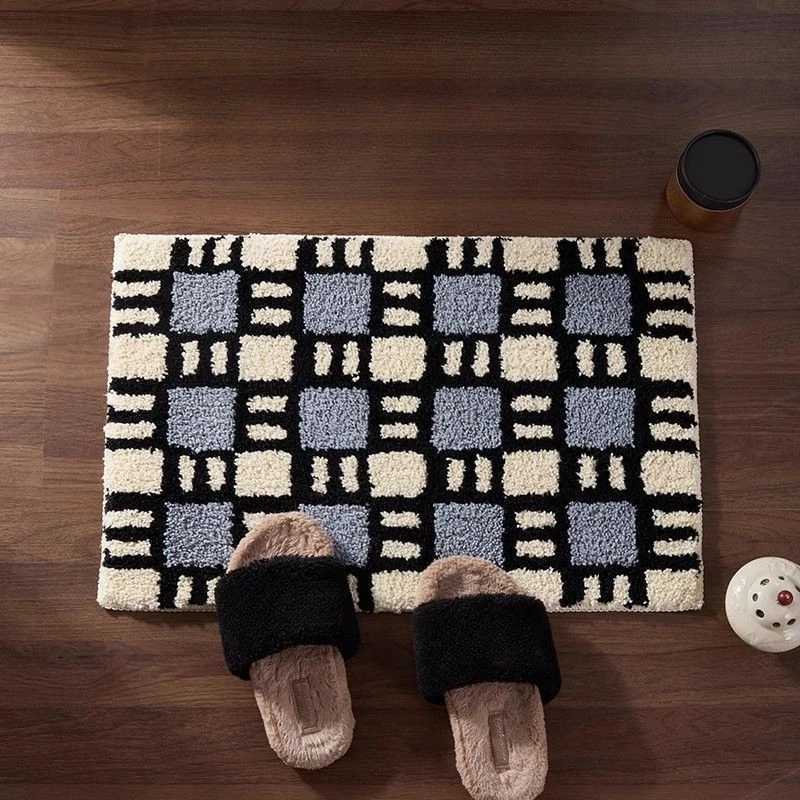 Imitation cashmere bathroom carpet bathroom toilet door absorbent foot pad cute cartoon dirt resistant floor mat for home use C251103