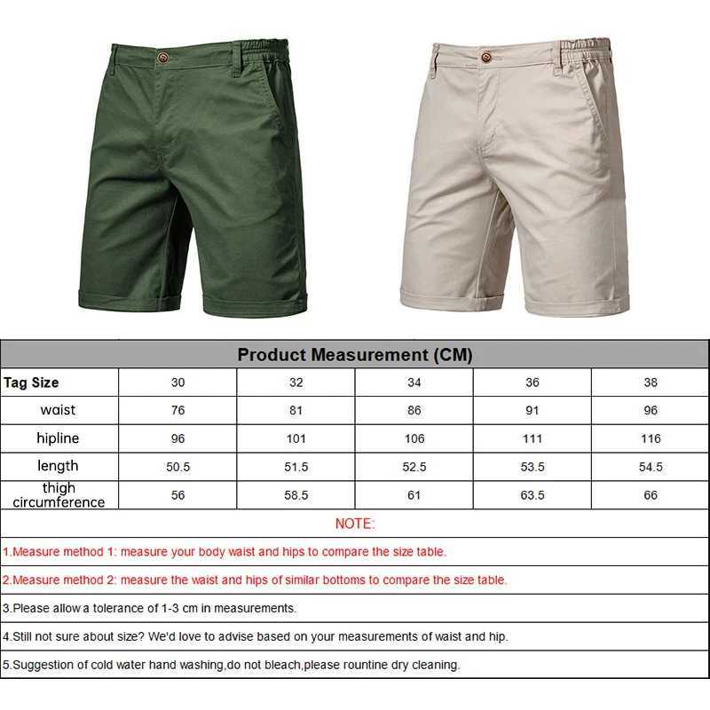 Men Shorts Summer Cotton Elastic Waist Casual Classic Fit Business Half Pants Stretch Khaki Chino Shorts Strtwear Beach Shorts X250403