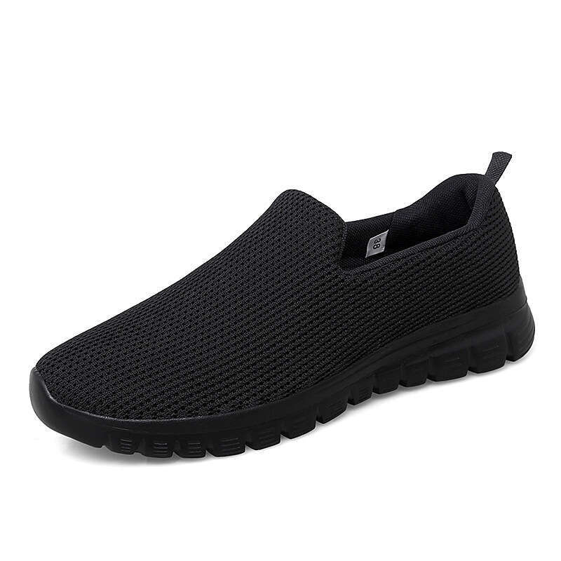 Summer new plus size breathable casual sports women's shoes, simple flat bottomed set feet, mom's loafers