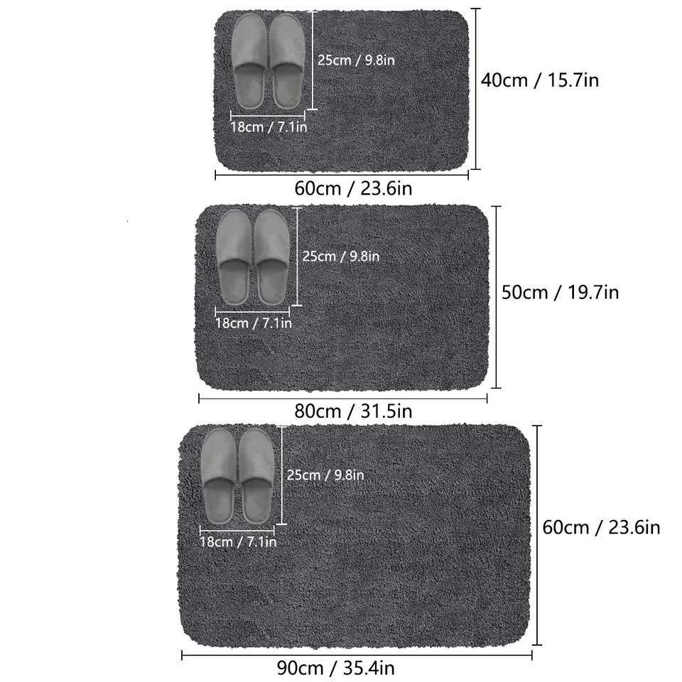 Long hair absorbent bathroom mat furry shower room foot wiping mat toilet non-slip mat entrance mat C251103