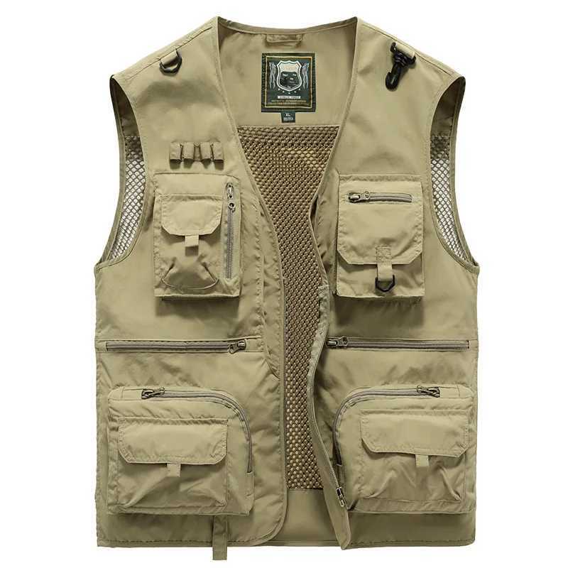 New Summer Outdoor Work Men Multi-Pocket Vest Thin Fishing Photography Mens Vest Coat X2504031