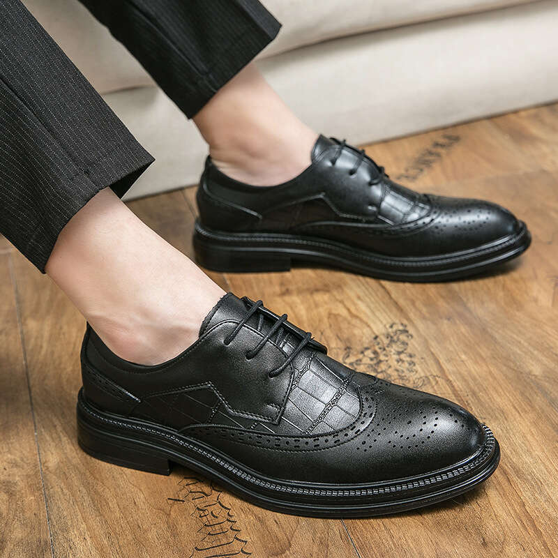 Large 2023 Spring Autumn British Business Dress Leather 37-46 Men's Wedding and Groom Shoes