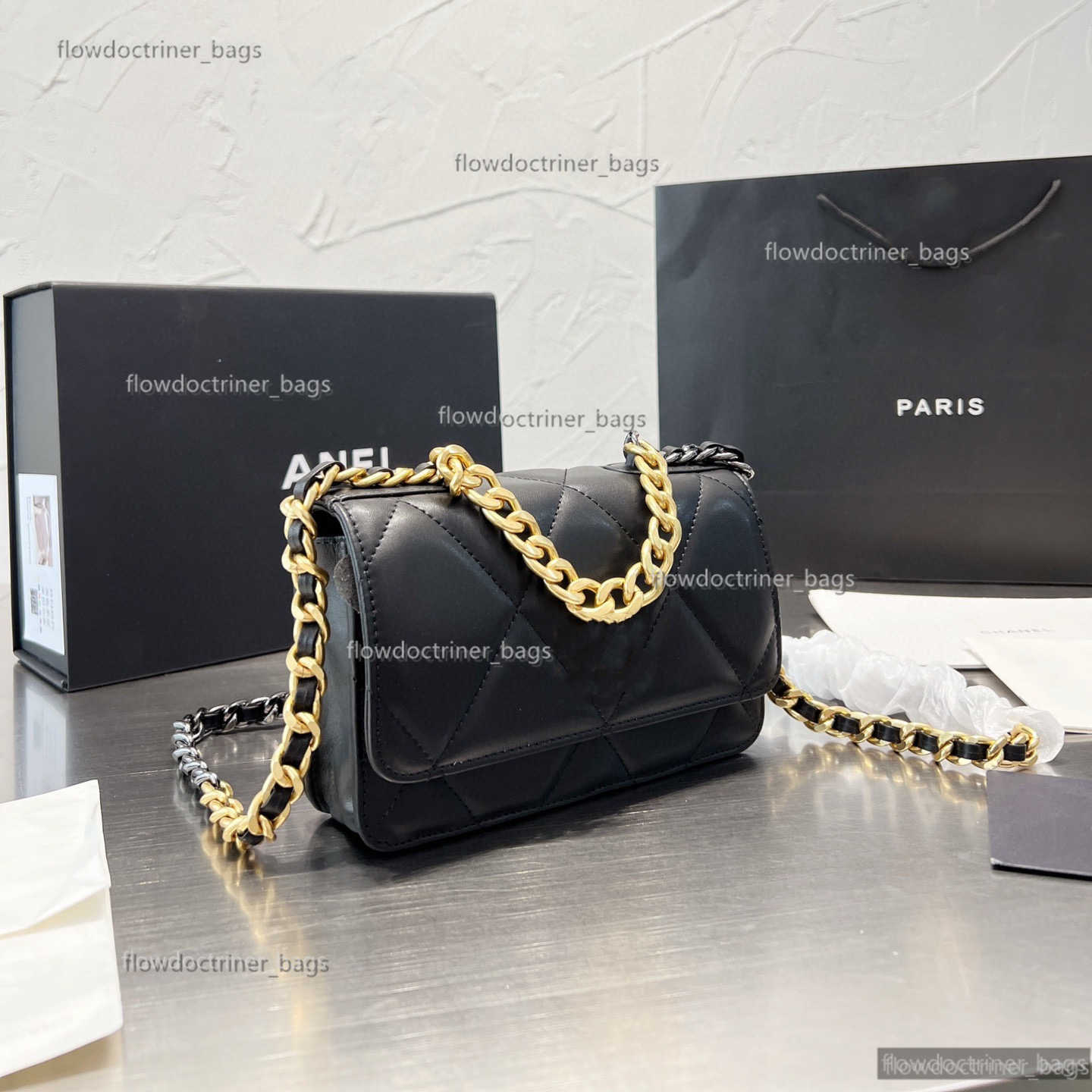 Shoulder Bags 19 Woc Crossbody Bags Women Wallet Vintage Card Pocket Diamond Lattice Handbag Caviar Luxury Designer Brand Shoulder Chain Black Purses