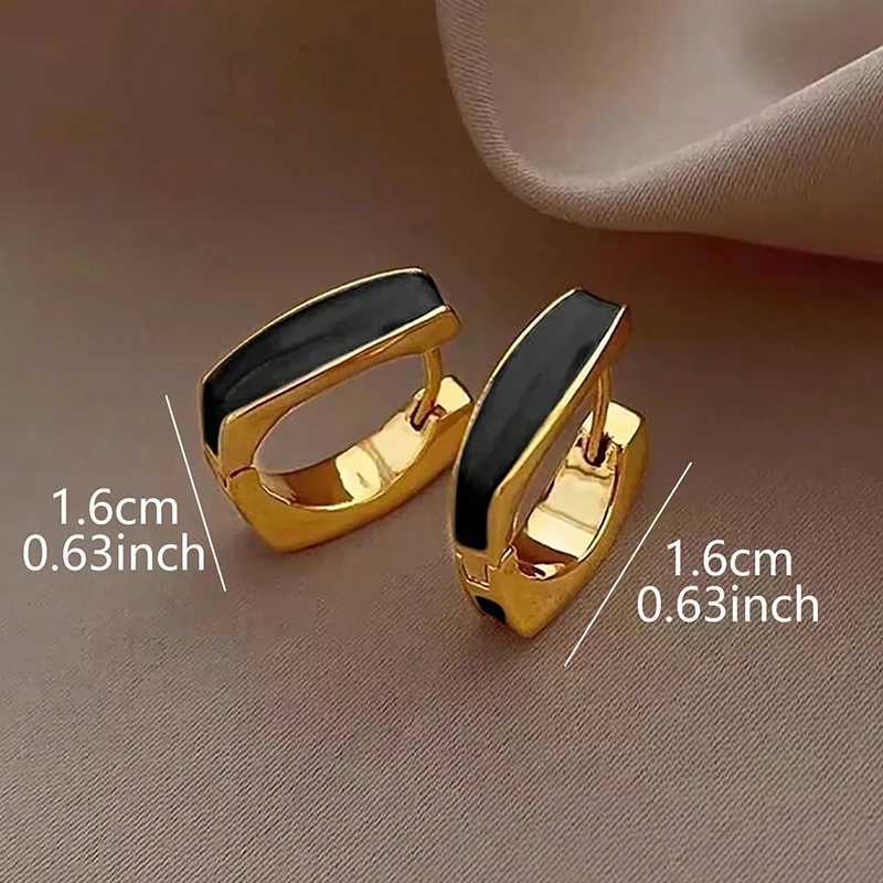 FTCY Minimalist Geometric Women Hoop Earrings Elegant White Enamel Hoop Earrings For Women Jewelry Accessories C251103