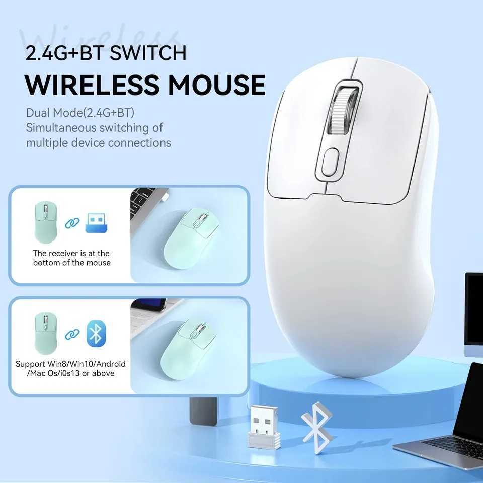 Bluetooth 54 Mouse 24G Wireless Mouse Dual Mode Slient Mouse Rechargeable Gaming Mouse Mice for PC Computer Laptop Macbook D260327