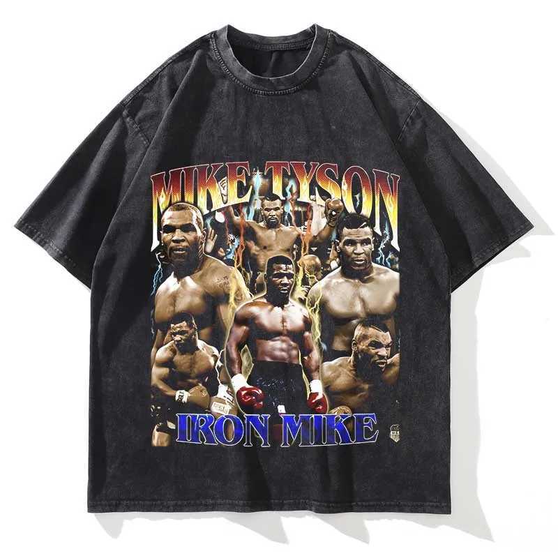 Summer Men Washed T Shirt Women Boxing star Graphic Printed Short Sleeve Oversized Vintage Casual Fashion Crew Neck T Shirt X250403