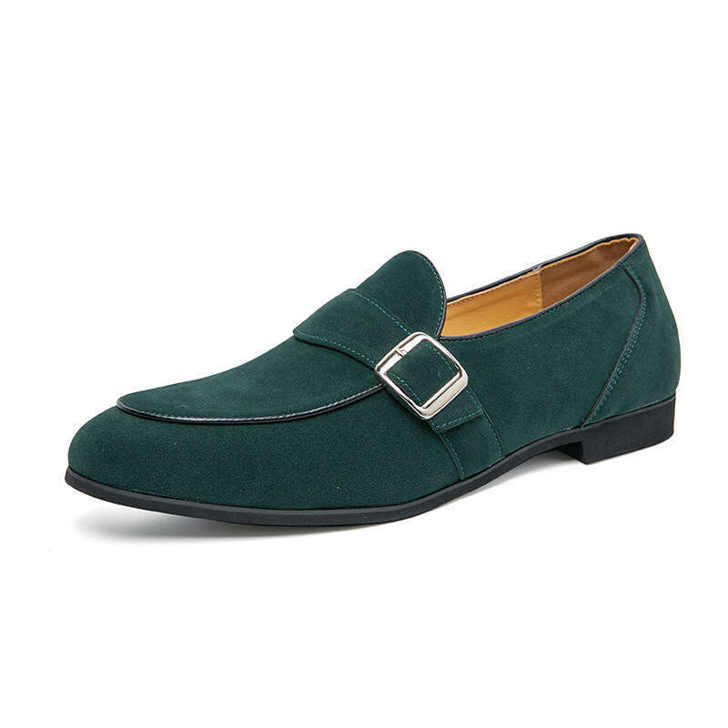 Large size frosted leather bean men's loose fitting, one foot lazy shoes, four seasons youth loafers