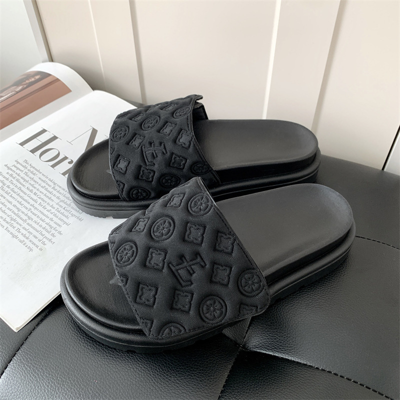 Free shipping new slippers men women thick soled non slip casual outdoor daily casual shoes black white pink