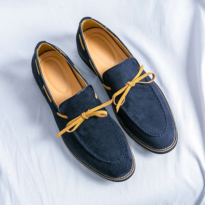 2024 new plus size Le Fu fashionable men's casual shoes, trendy foot covers, suede leather