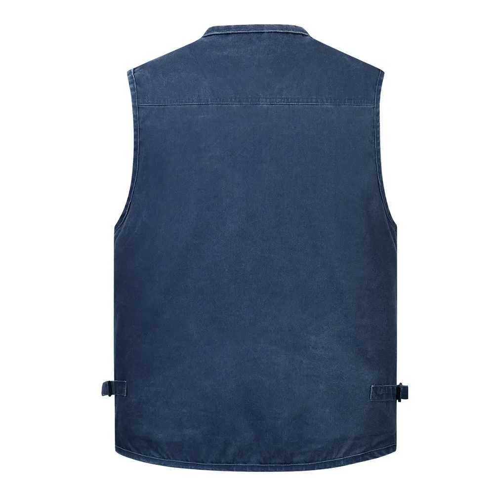 L-6XL Big Size New Men Multi Pocket Cotton Vest Casual with Many 14 Pockets Sleeveless Jackets Male Outdoor Photograph Waistcoat X250403
