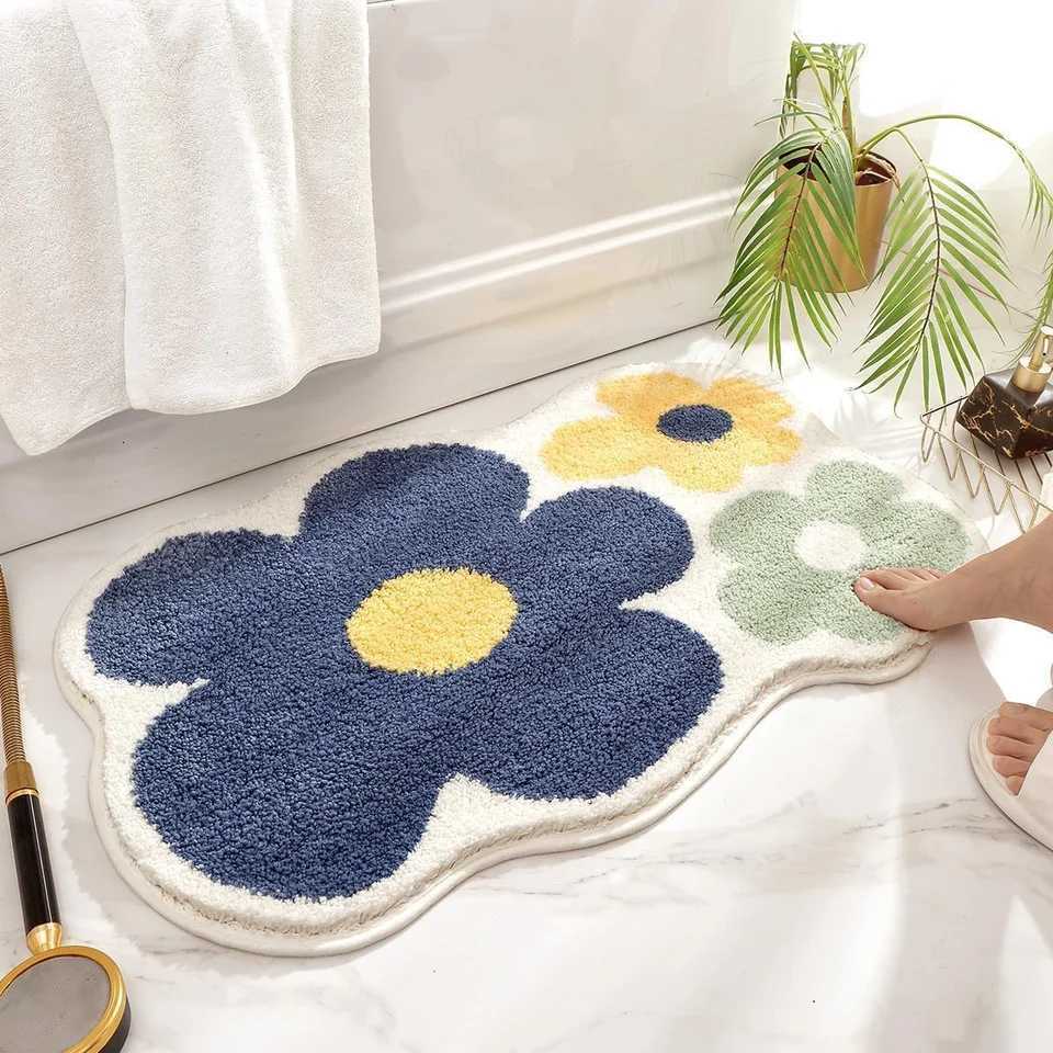 VIKAMA Fashionable And Fresh Floral Pile Carpet Anti-Slip Bathroom Entrance Mat Home Decoration Item C251103