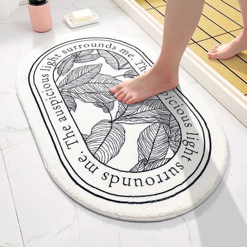 Soft Floor Mats Sketch Plants Text Flowers Rugs Home Entrance Carpet Bedroom Toilet Bathroom Door Absorbent Non-Slip Foot Pad C251103