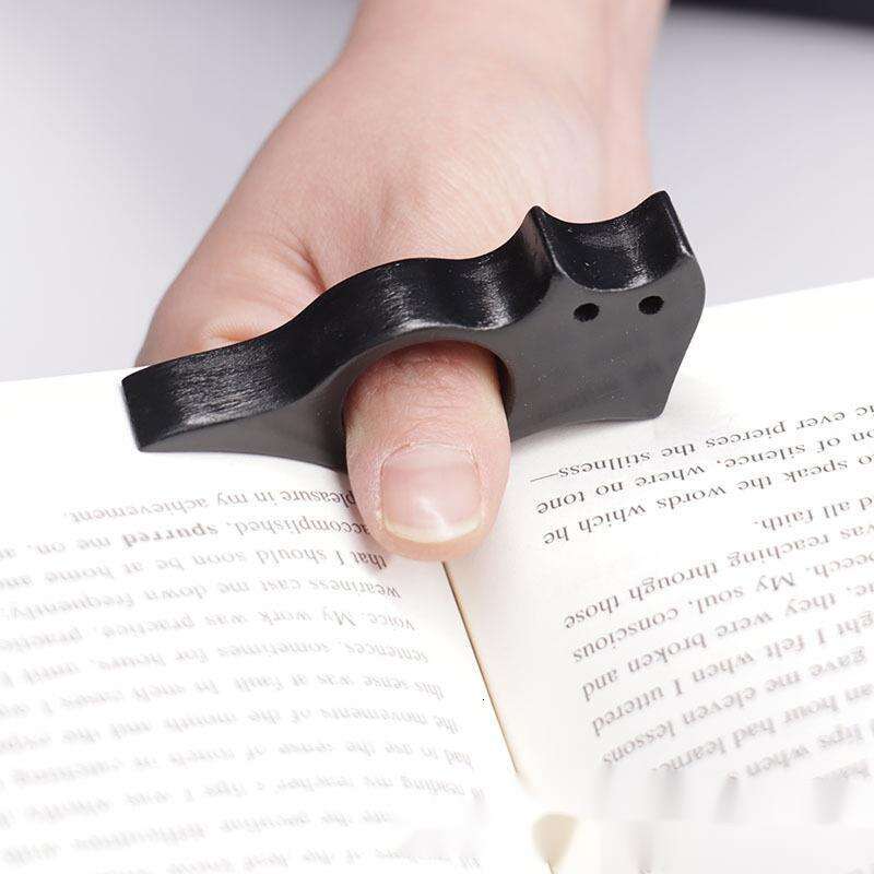 Wooden Pet Whisker Cat Dog Support Portable Thumb Page Clip One-Handed Book Press Bookmark