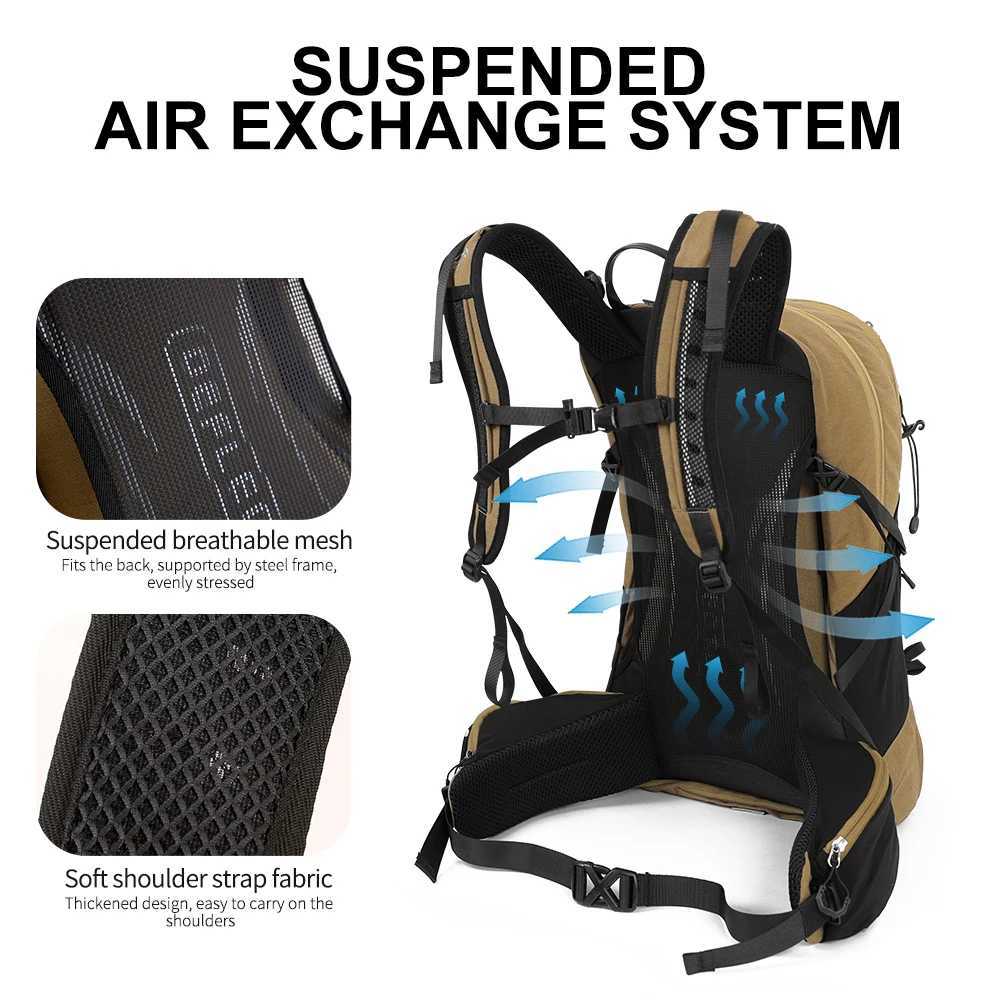 Mountaineering backpack 35 liters mens and womens outdoor sports bag waterproof camping hiking rainC250407