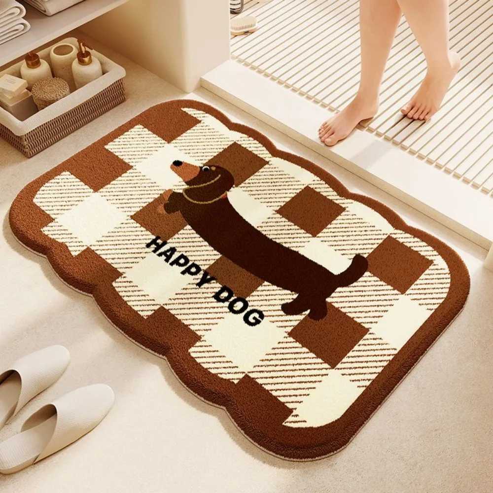 VIKAMA Adorable Bear Bathroom Anti Slip Mat Shower Room Absorbent Quick Dry Non Slip Mat Home Decor Cosy Doormat C251103