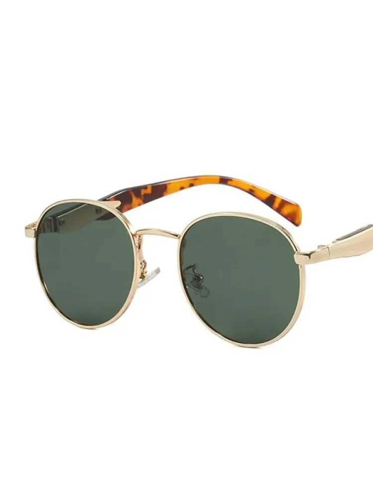 Women Sunglasses Retro Sun Glasses Female Brand Designer Vintage Round Metal Trendy Eyewear Male UV400 Suitable for swimming pool sides and outdoor ac