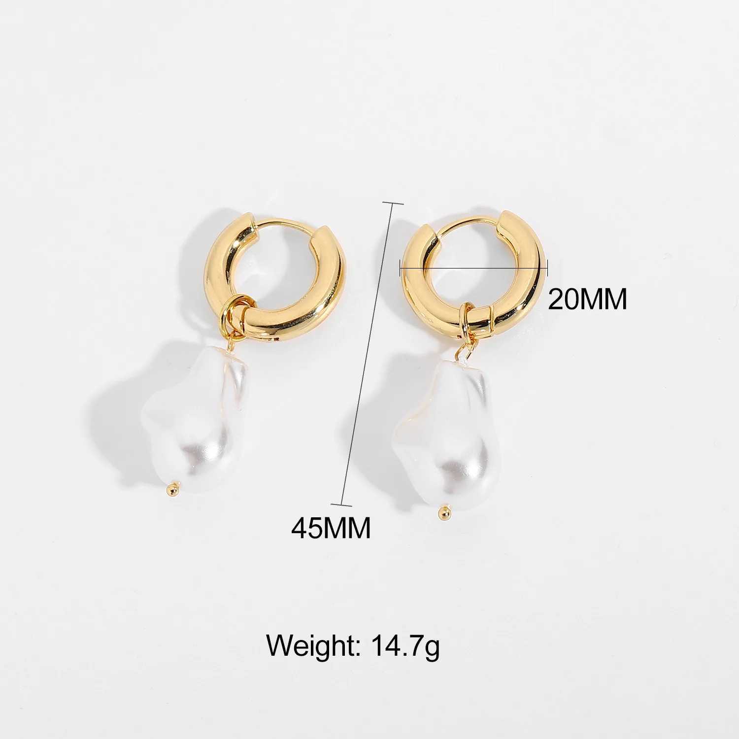 European retro high-end asymmetrical pearl earrings womens titanium steel earrings long earrings fashionable earrings Y250401