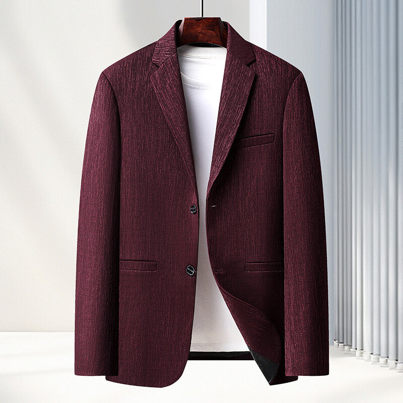 H659 Men's casual suit solid color two button business suit