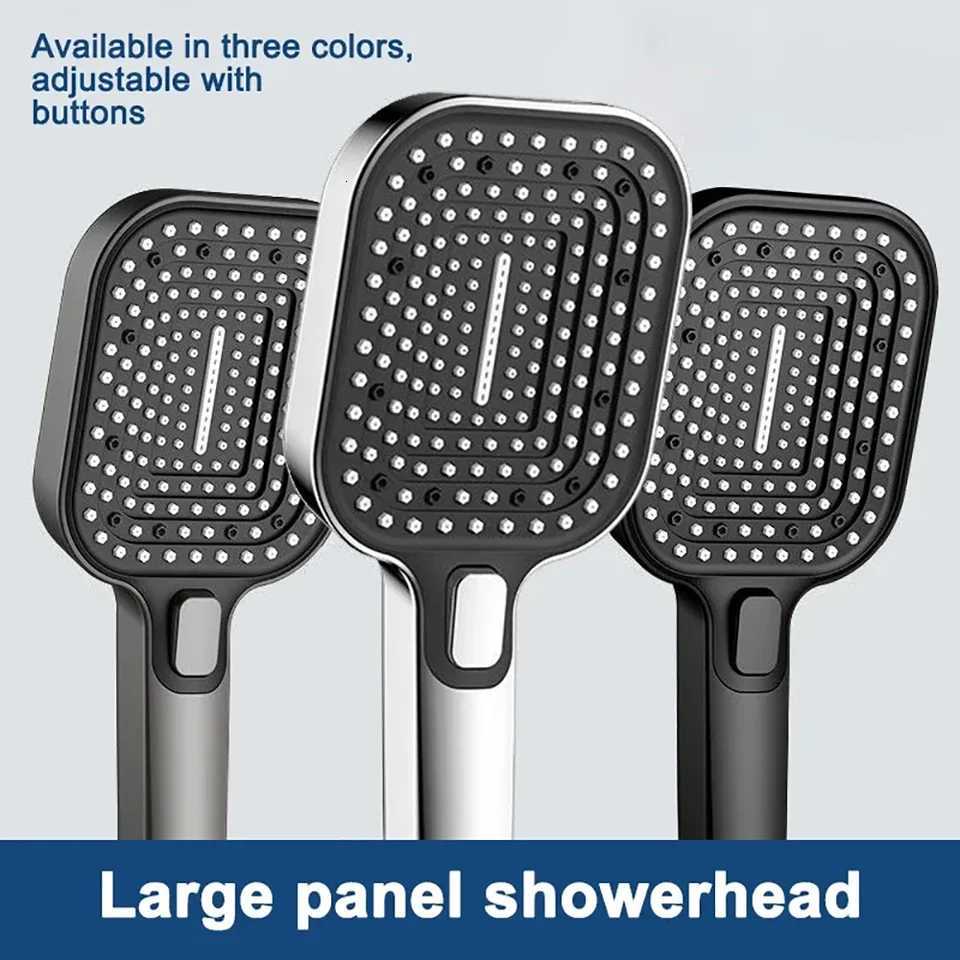 Pressure Supercharge Handheld Shower Rain Water Conservation Shower Mixer Large Panel Rectangar Bathro Accessories Y251103