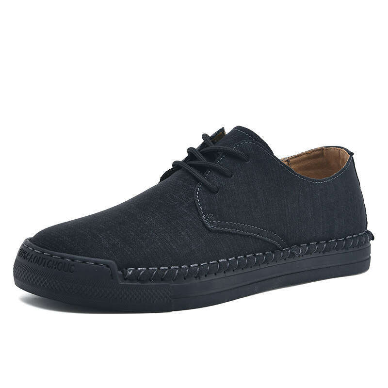 Fashionable low cut lace up flat seasonal new styles for men's casual leather shoes, oversized trendy shoes