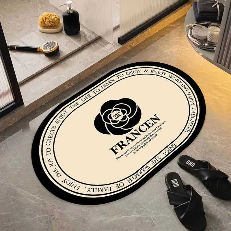 Bathroom diatom mud soft floor mat toilet entry door non-slip door mat shower room foot mat C251103