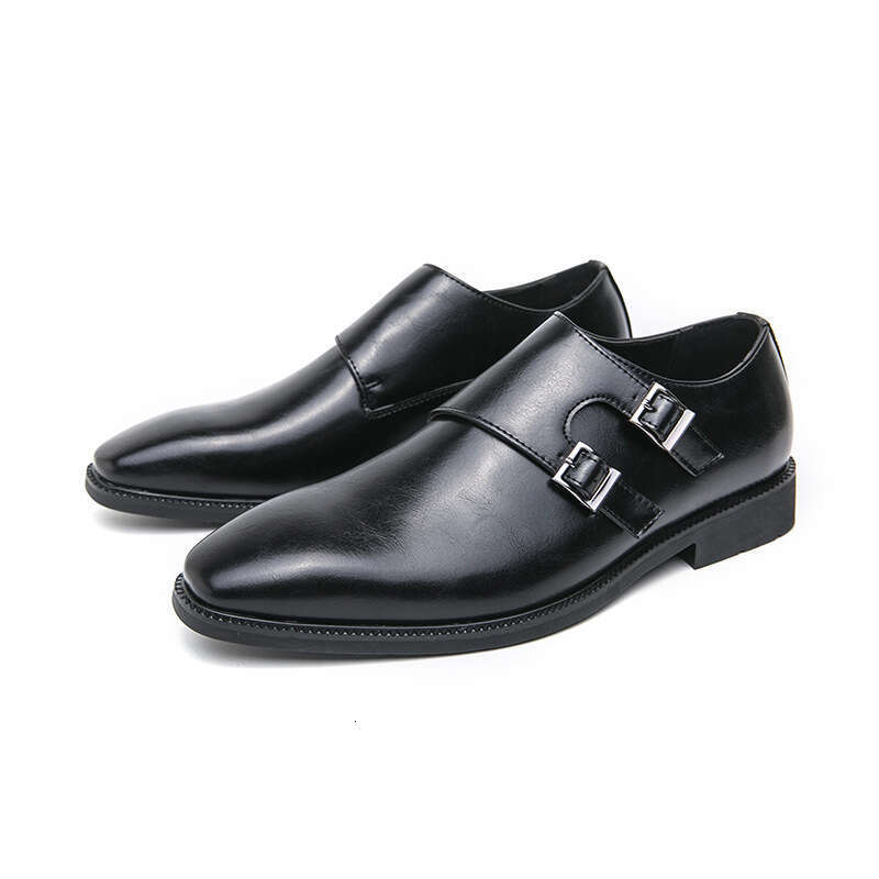 2024 Large Size New Fashion Trend Buckle Casual Leather Shoes Men's Business Edition