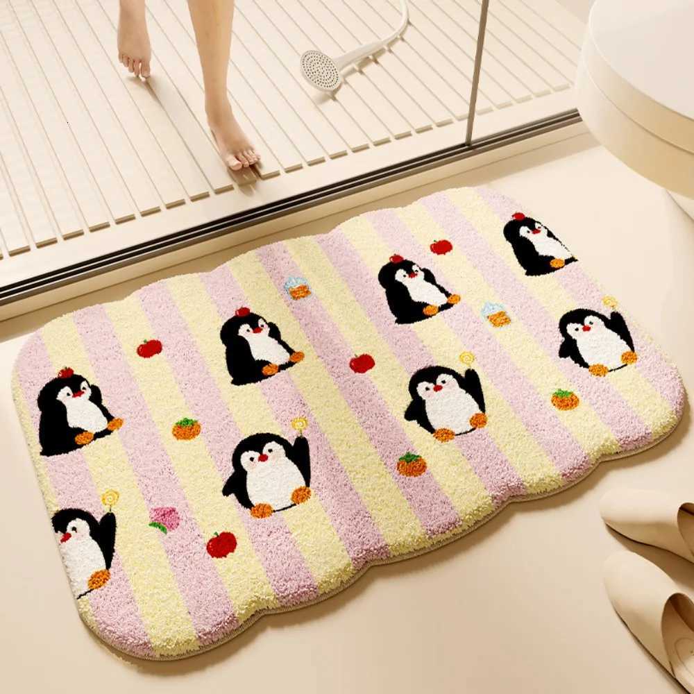 VIKAMA Non Slip Absorbent Bathroom Mat Wavy Textured Plush Rug Suitable for Bedrooms and Hallways Home Decor Rug C251103