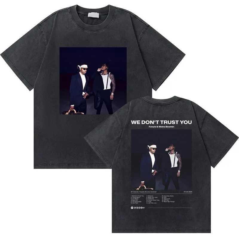 Rapper Metro Boomin Heroes Villains Graphic T-shirt Men Fashion Washed Vintage Short Sleeve Tees Male Hip Hop Oversized Tshirt X250403 - view 4