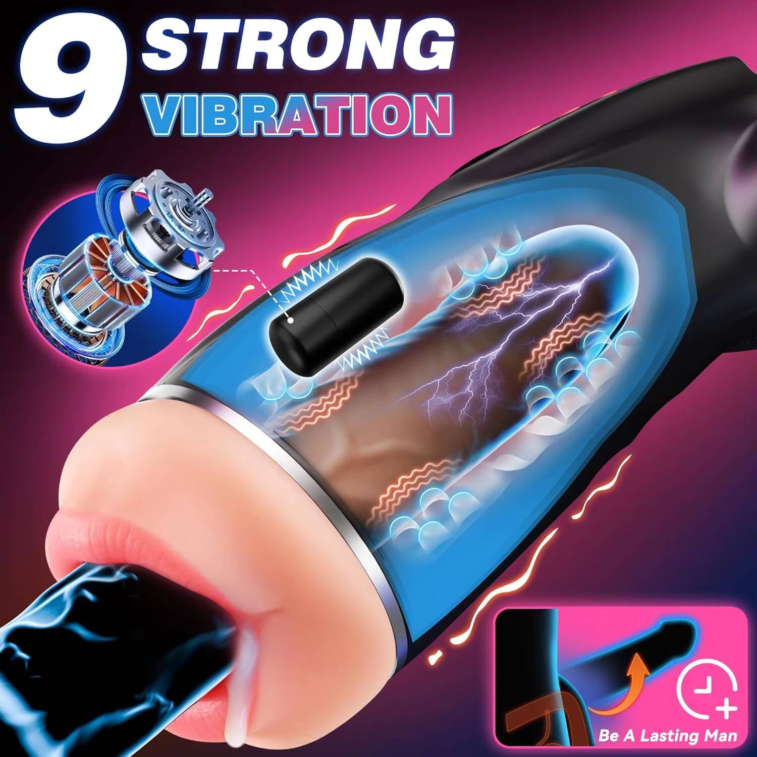 APP Controlled Mens Sex Toy 9 Sucking 9 Vibration 3D Texture Soft Sleeve Heating Pocket Adult Male Masturbator with LCD Display
