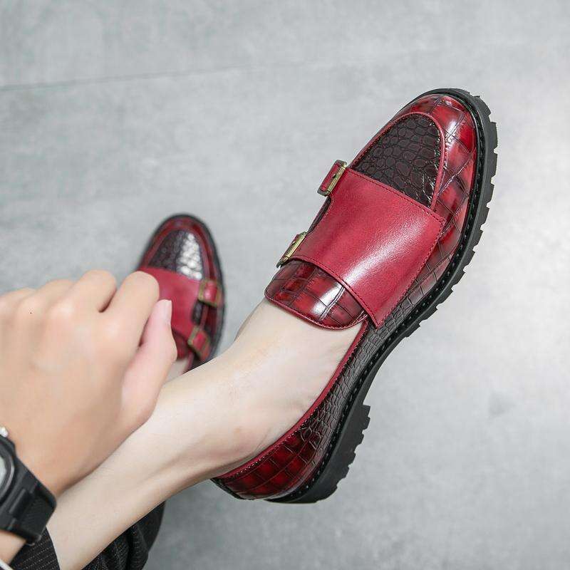 Spring New Round Headed Slippery Large Outdoor Flat Bottom Casual Leather Shoes, Youth Business Shoes