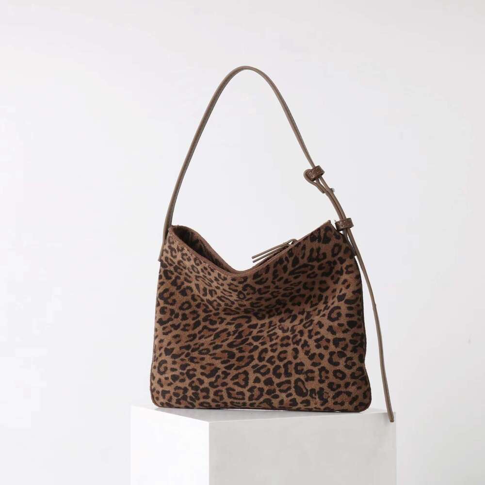 Luxury bag designer new fashion leopard print suede leather small tote bag niche high-end handbag cross-body D bag