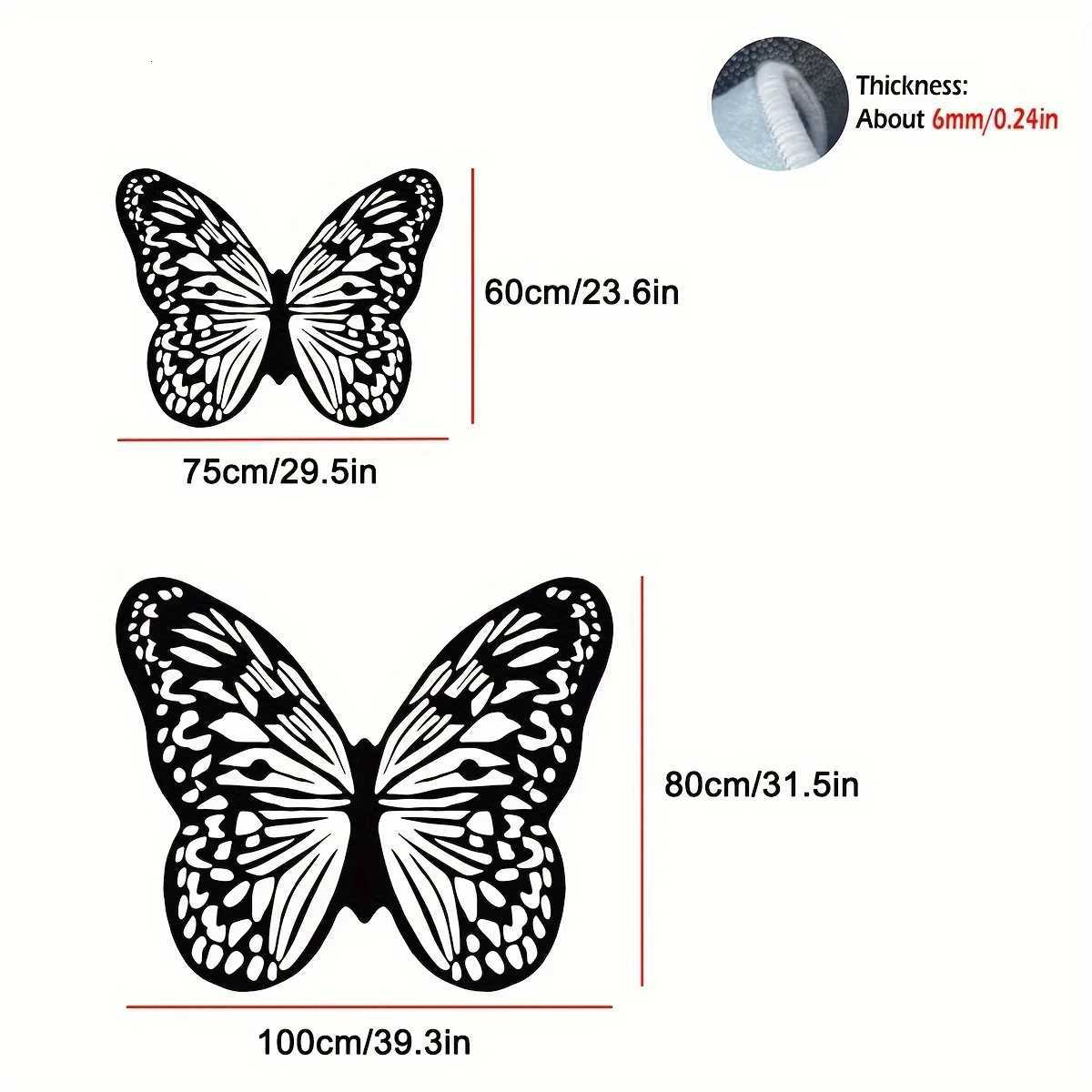 VIKAMA Beautiful Butterfly Shape Carpet Creative Doormat Bedroom Bedside Rugs Bathroom Mat Floor Mat Living Room Carpet Home Dec C251103