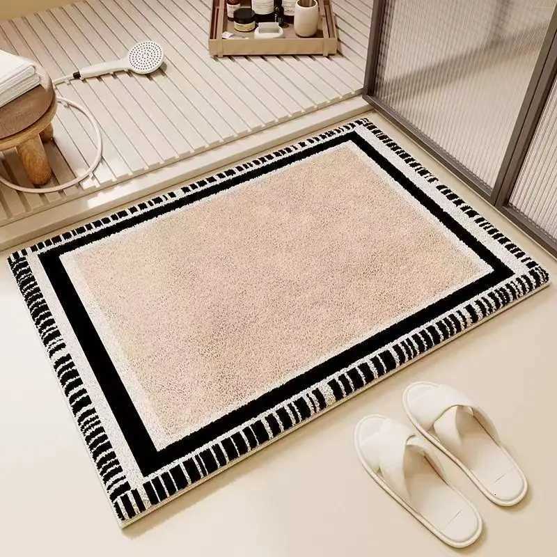 VIKAMA Simple Bathroom Absorbent Faux Cashmere Floor Mat Soft Floor Mat For Bathroom And Toilet Door Home Decoration C251103