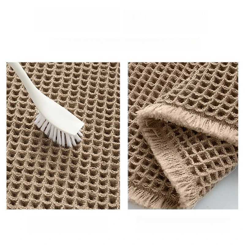 Linen Woven Doormat Thickened Super Absorbent Bath Mat Quick-drying Waffle Texture Floor Mat Living Room C251103