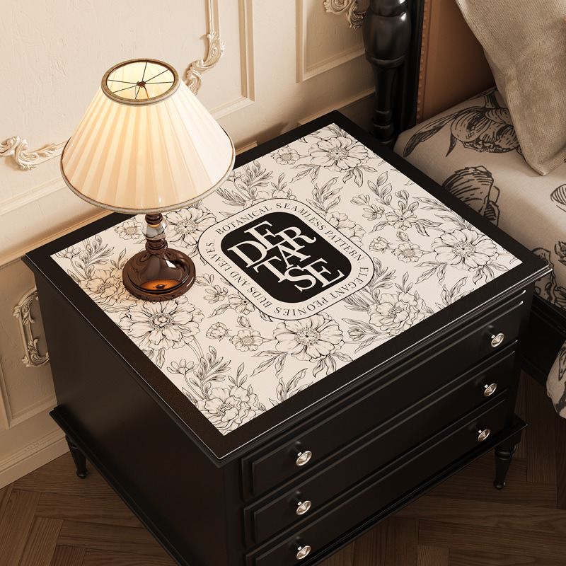 Leather Luxury High-end Bedside Table Protector Waterproof Dustproof Refrigerator Cover Washing Machine Mat ddmytues