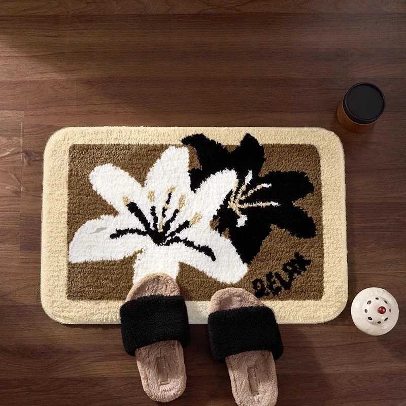 Imitation cashmere bathroom carpet bathroom toilet door absorbent foot pad cute cartoon dirt resistant floor mat for home use C251103