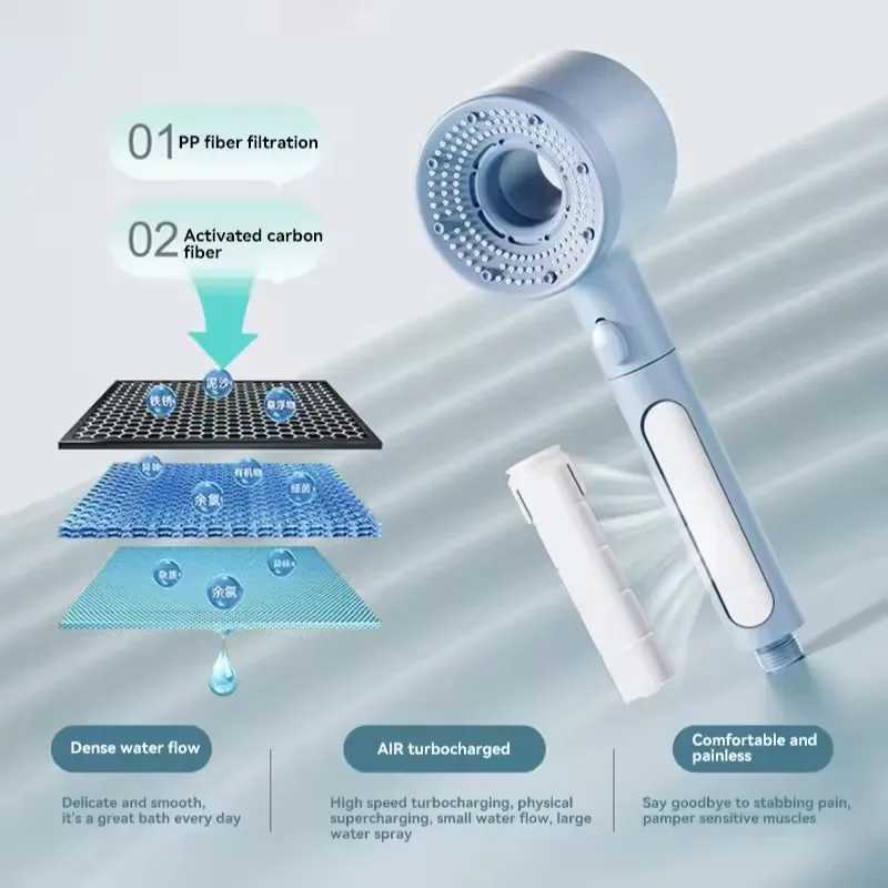 Upgrade 5 Modes Shower High Pressure Shower Portable Filter Rainfall Faucet Tap Bathro Bath He Bathro Accessories Y251103
