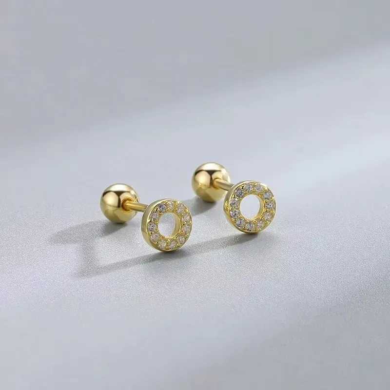 Korean Fashion Pink Zirconic Bear Screw Earrings For Women Girls Cute Animal Cartilage Helix Tragus Ear Piercing Jewelry Gift C251103
