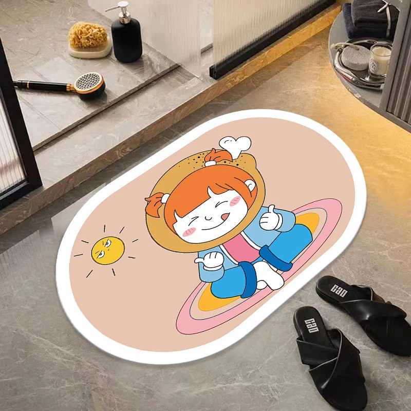 Bathroom diatom mud soft floor mat toilet entry door non-slip door mat shower room foot mat C251103