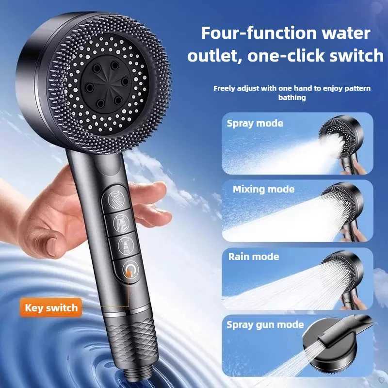 New High Pressure With Filter Water Saving 4 Modes Shower s Adjustable Water Massage Sprayer He Bathro Accessories Y251103