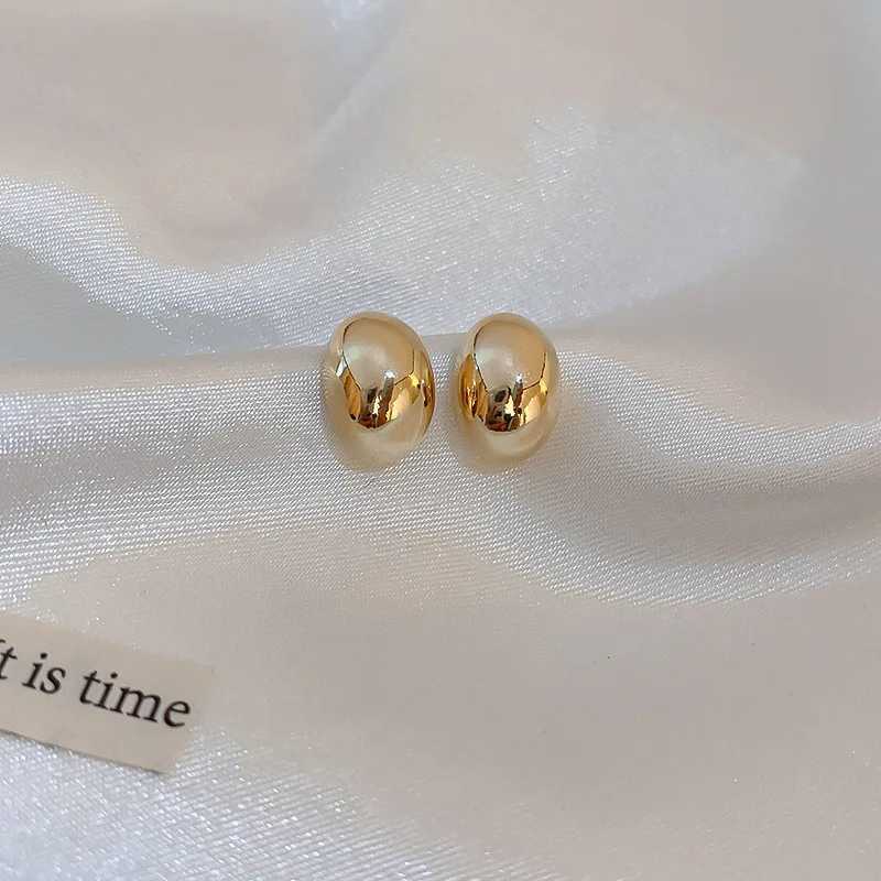 Simple Pea Shaped Copper Alloy Gold Color Drop Earrings For Woman 2023 Korean Fashion Jewelry Goth Party Girls Unusual Accessory C251103