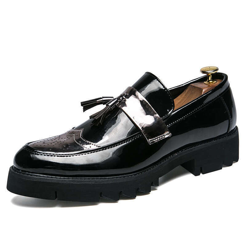 2024 Large Size New Fashion Men's British Style Casual Leather Shoes Korean Edition Foot Set