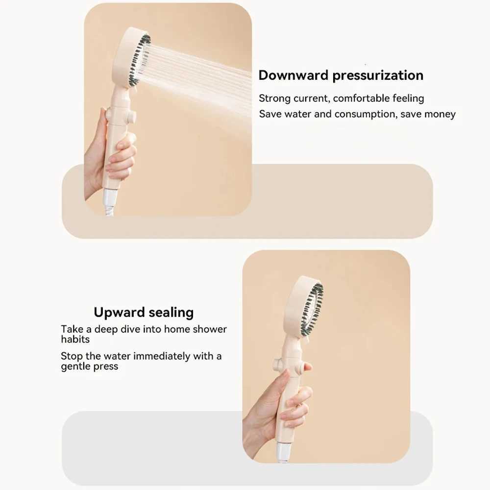 High Pressure Shower With Massage Cb Five Modes Water Saving Nozzle Pressuri Spa Shower Faucet Bathro Accessories Y251103