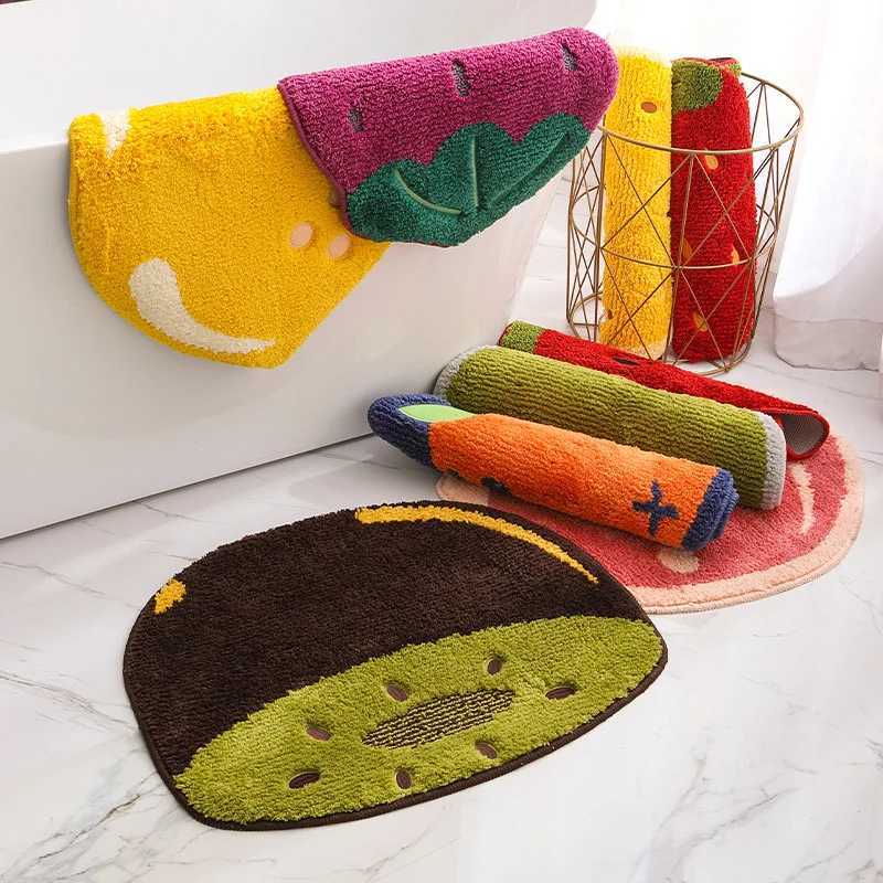 VIKAMA Fresh Fruit Irregular-Shaped Faux Cashmere Carpet Home Bedside Blanket Bathroom Anti-Slip Carpet Home Decoration C251103