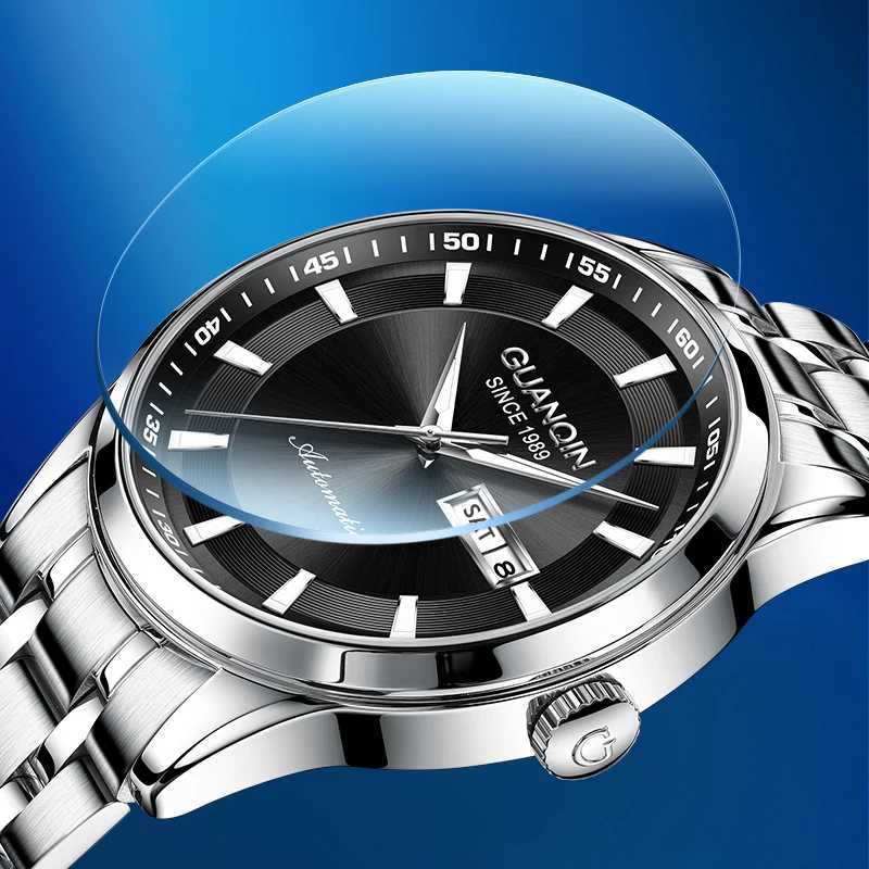 GUANQIN Men Mechanical Watch Automatic Movement Stainless Steel Luxury Business Leisure Luminous Waterproof Watches for ManW251104