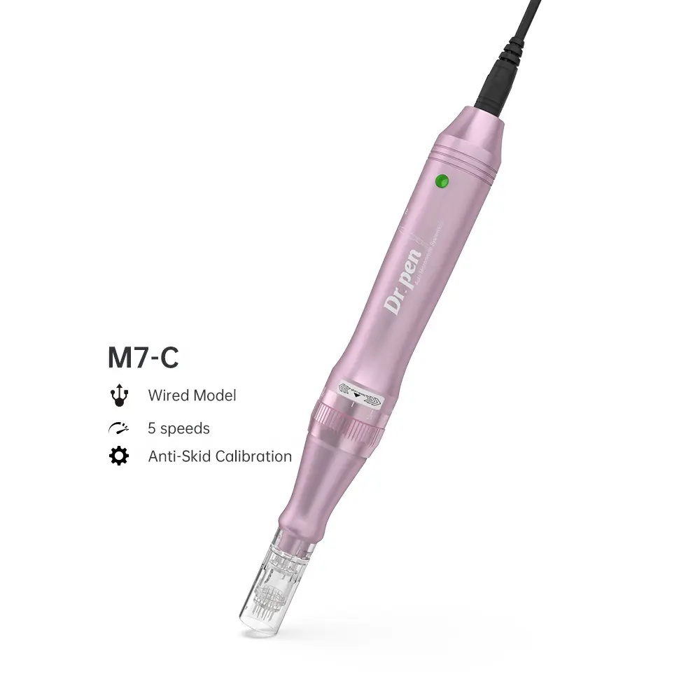 Pink-Gold M7-W Electric Microneedling Pen Cordless Face Care Beauty Device Dr.pen for Skin Care and Personal Care