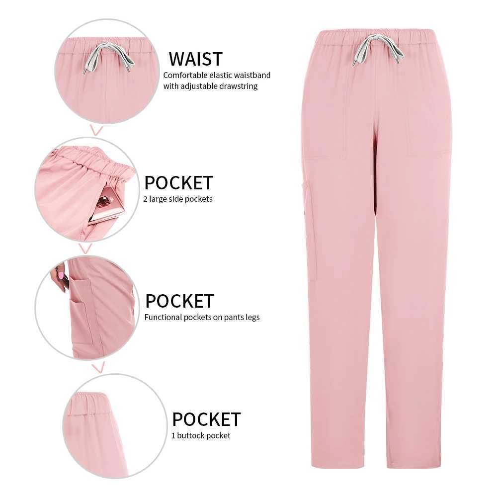 HighQuality 1 Set Womens Polyester Scrubs Fitted Nurse Uniform with Patch Pocket Work Clothes for Beauty SPA Nurse Accessories J251103